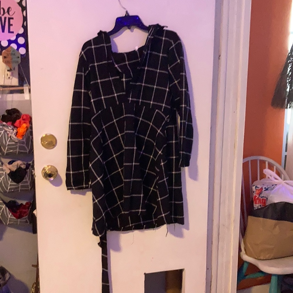 plaid collared dress